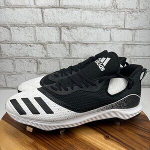 Mens Adidas Icon V Bounce G28268 Metal Baseball Cleats Black White  Size US 16